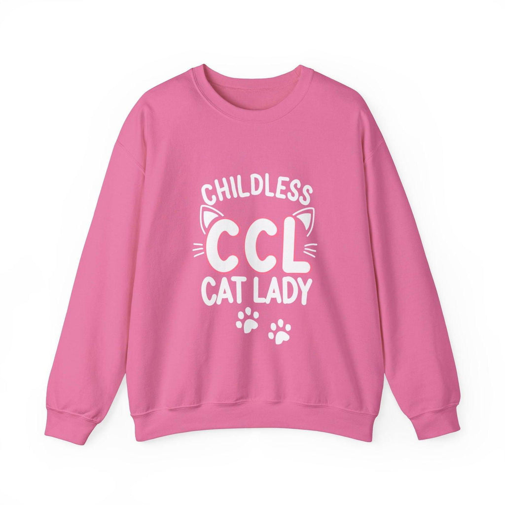 Cat Lady Sweatshirt - Childless Cat Design - The Pink Controller 