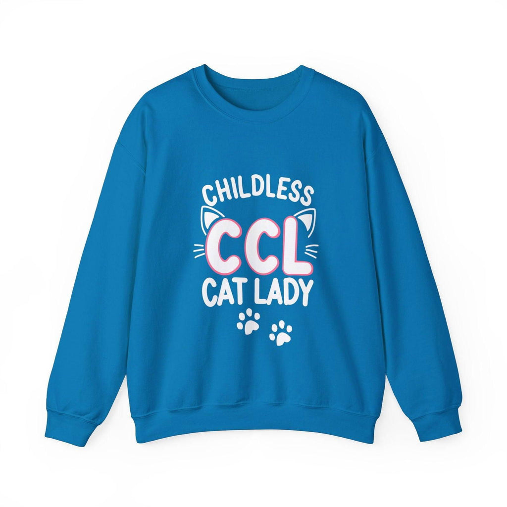 Cat Lady Sweatshirt - Childless Cat Design - The Pink Controller 