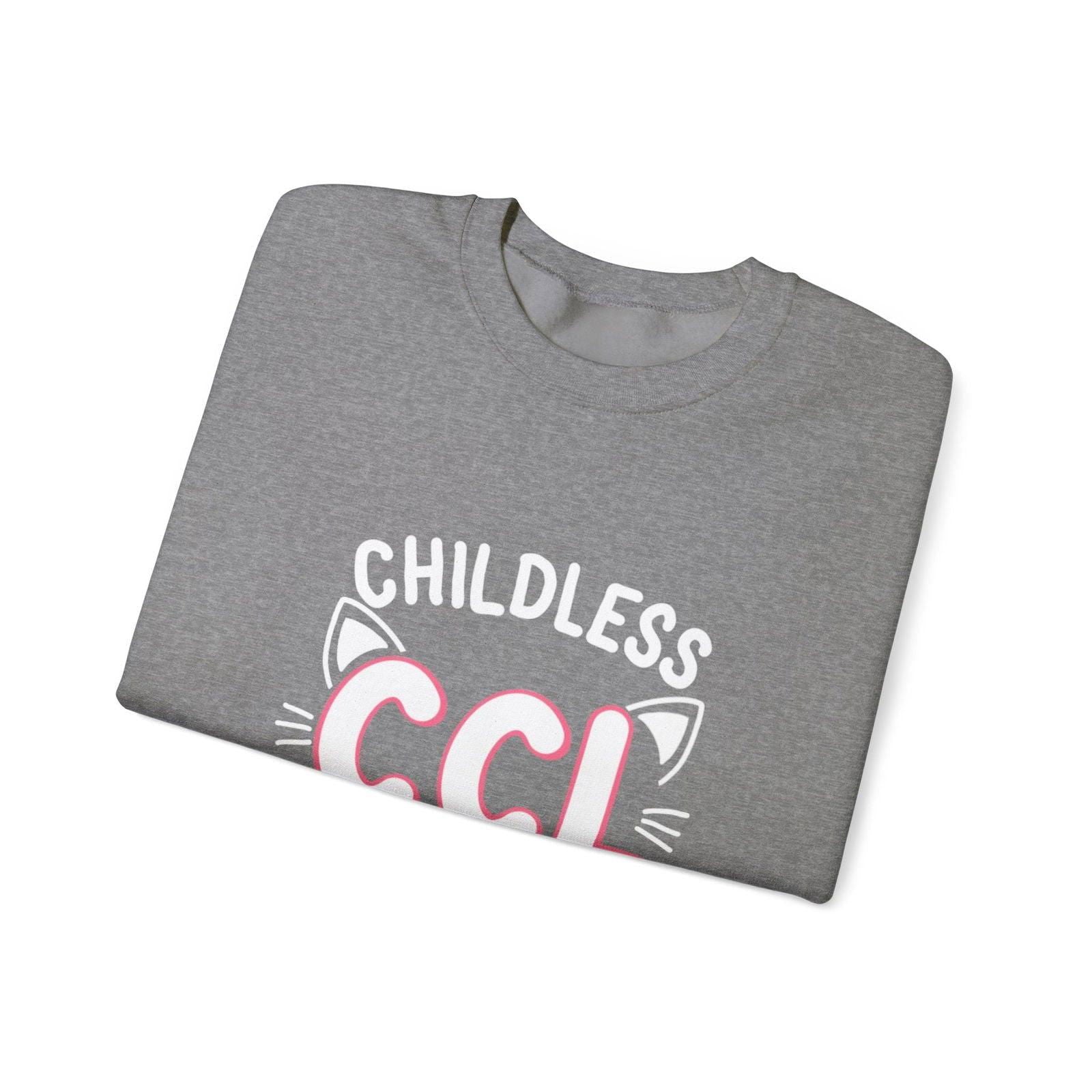 Cat Lady Sweatshirt - Childless Cat Design - The Pink Controller 