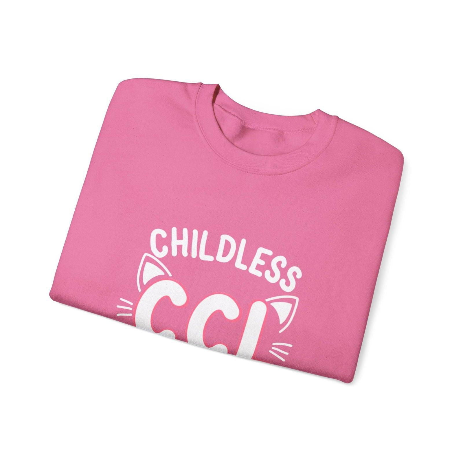Cat Lady Sweatshirt - Childless Cat Design - The Pink Controller 