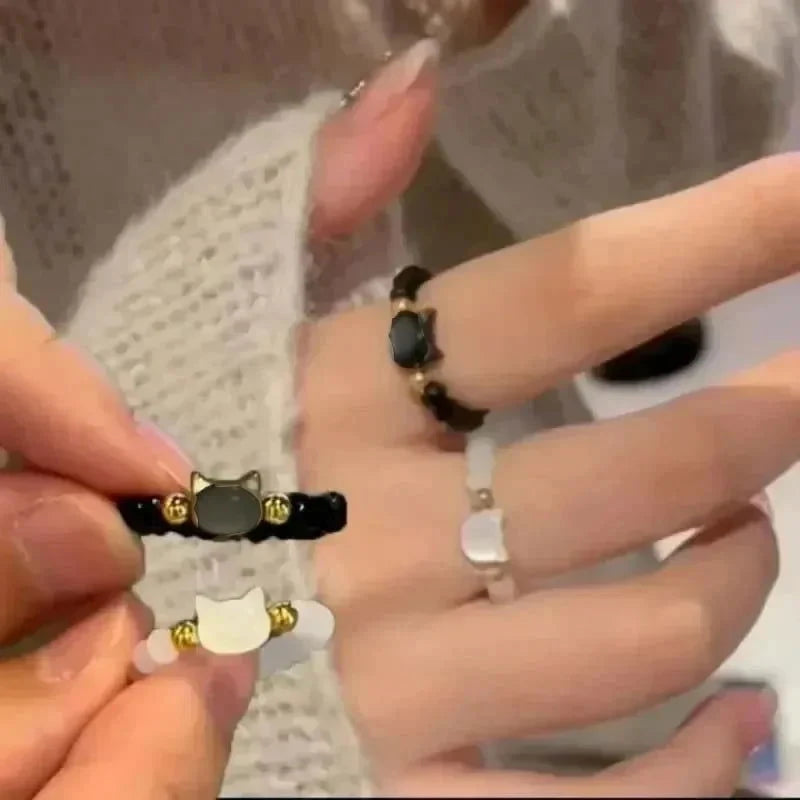 Cat Themed Bead Ring - The Pink Controller 