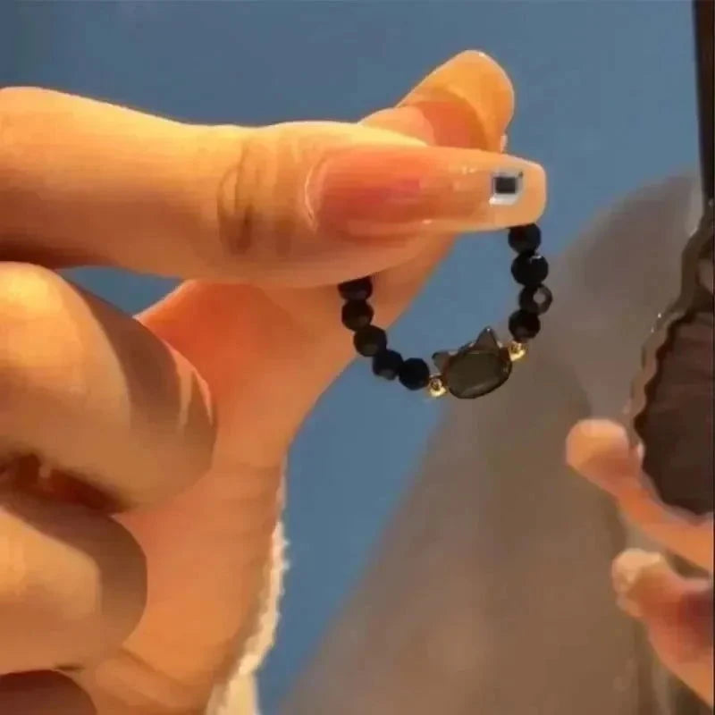 Cat Themed Bead Ring - The Pink Controller 