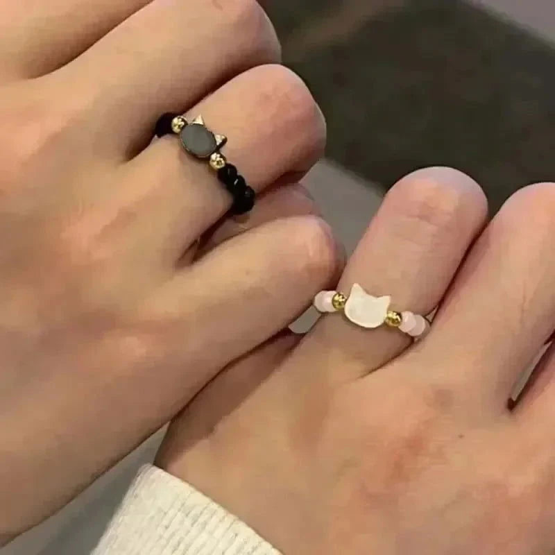 Cat Themed Bead Ring - The Pink Controller 