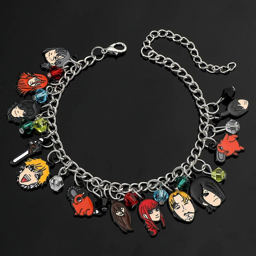 Chainsaw Man Enamel Charm Bracelet - The Pink Controller 