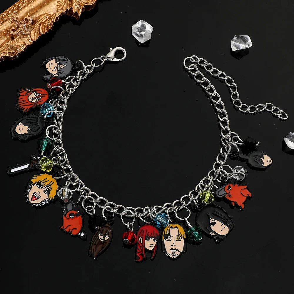 Chainsaw Man Enamel Charm Bracelet - The Pink Controller 