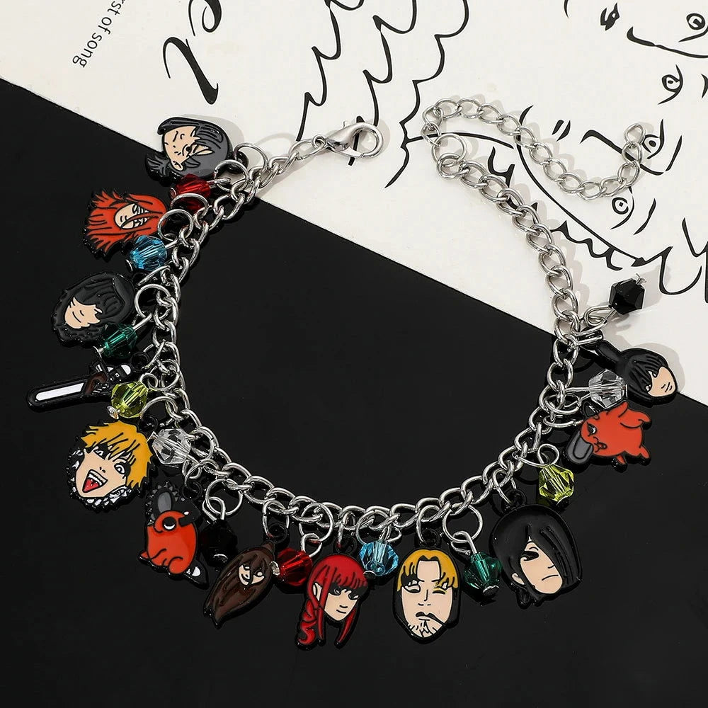 Chainsaw Man Enamel Charm Bracelet - The Pink Controller 