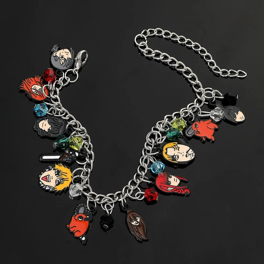 Chainsaw Man Enamel Charm Bracelet - The Pink Controller 