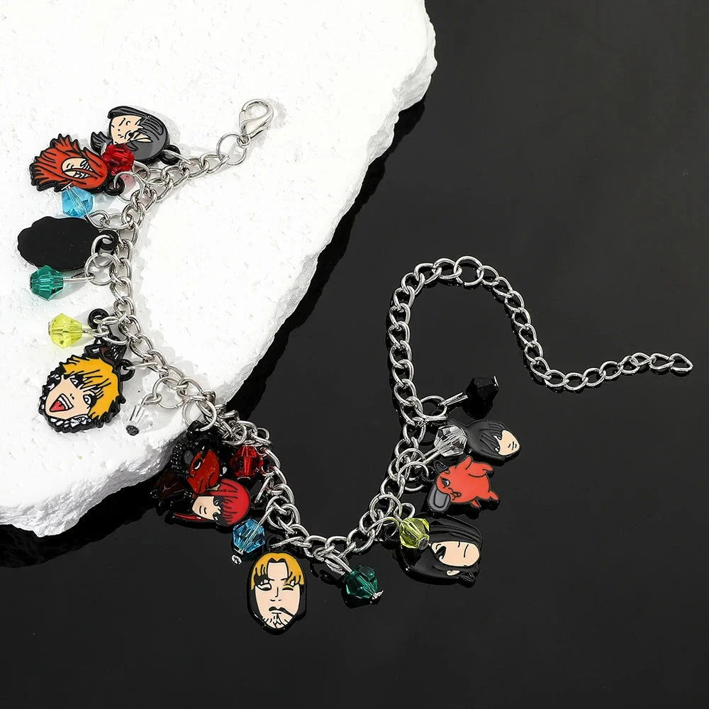 Chainsaw Man Enamel Charm Bracelet - The Pink Controller 