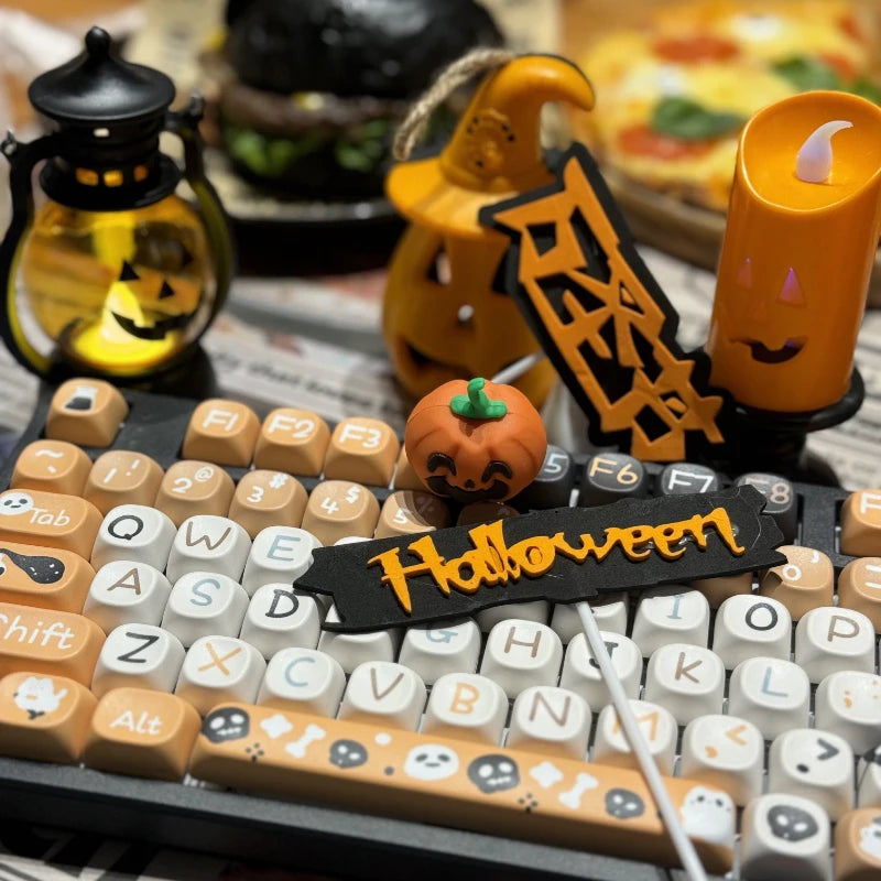 Cozy Kawaii Spooky Season Themed Keycaps