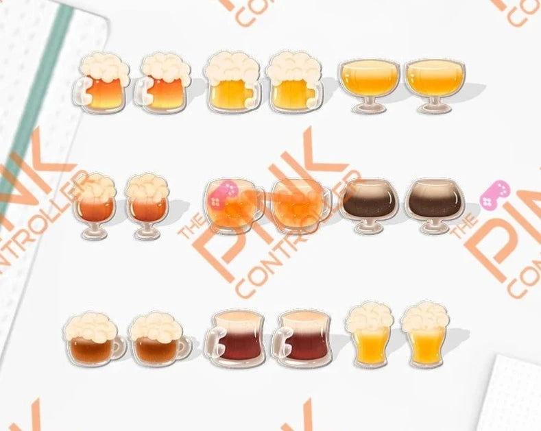 Cup-a-Beer Acrylic Stud Earrings - The Pink Controller 