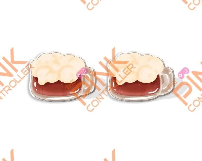Cup-a-Beer Acrylic Stud Earrings - The Pink Controller 