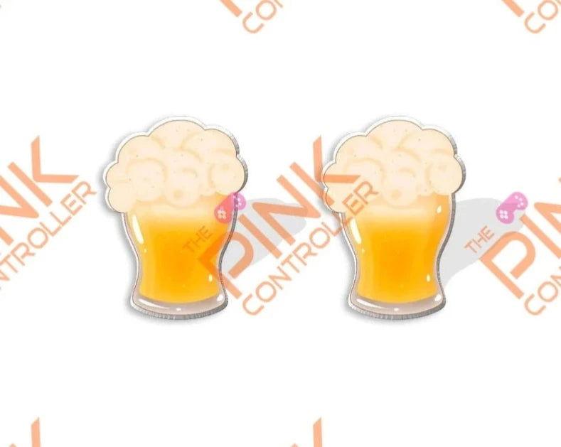 Cup-a-Beer Acrylic Stud Earrings - The Pink Controller 