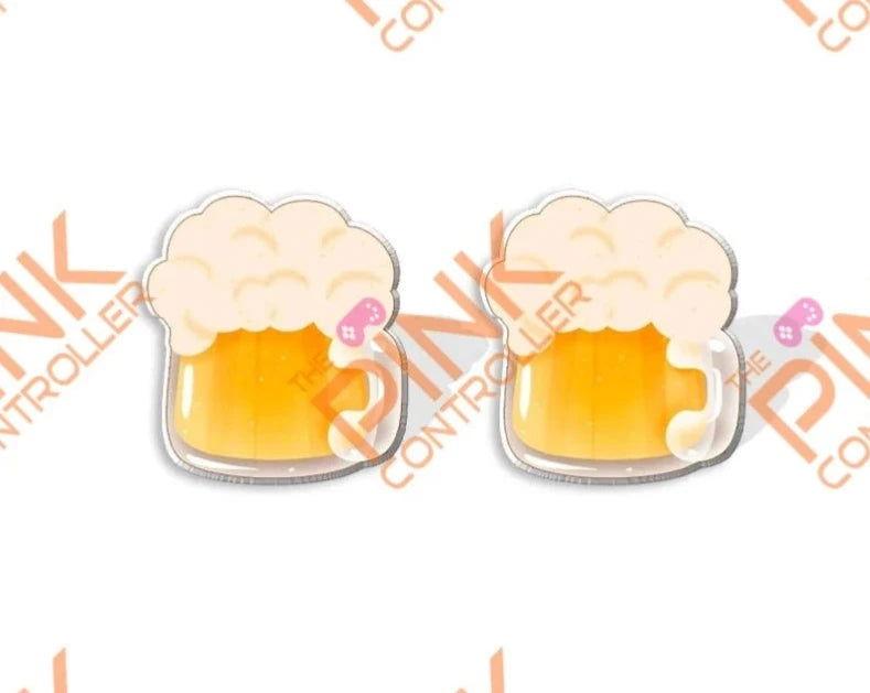 Cup-a-Beer Acrylic Stud Earrings - The Pink Controller 