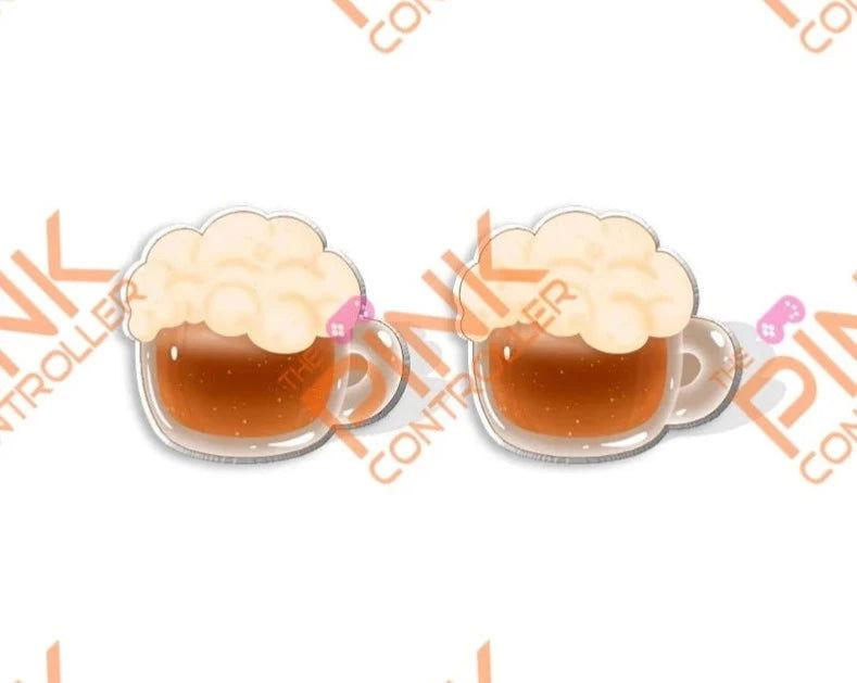 Cup-a-Beer Acrylic Stud Earrings - The Pink Controller 