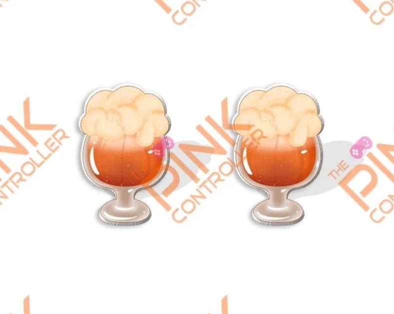 Cup-a-Beer Acrylic Stud Earrings - The Pink Controller 