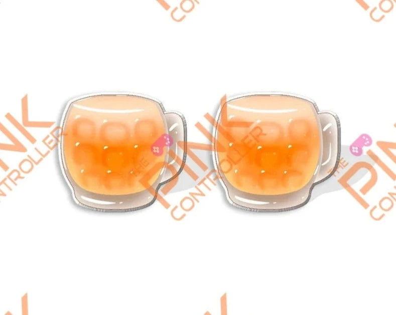 Cup-a-Beer Acrylic Stud Earrings - The Pink Controller 