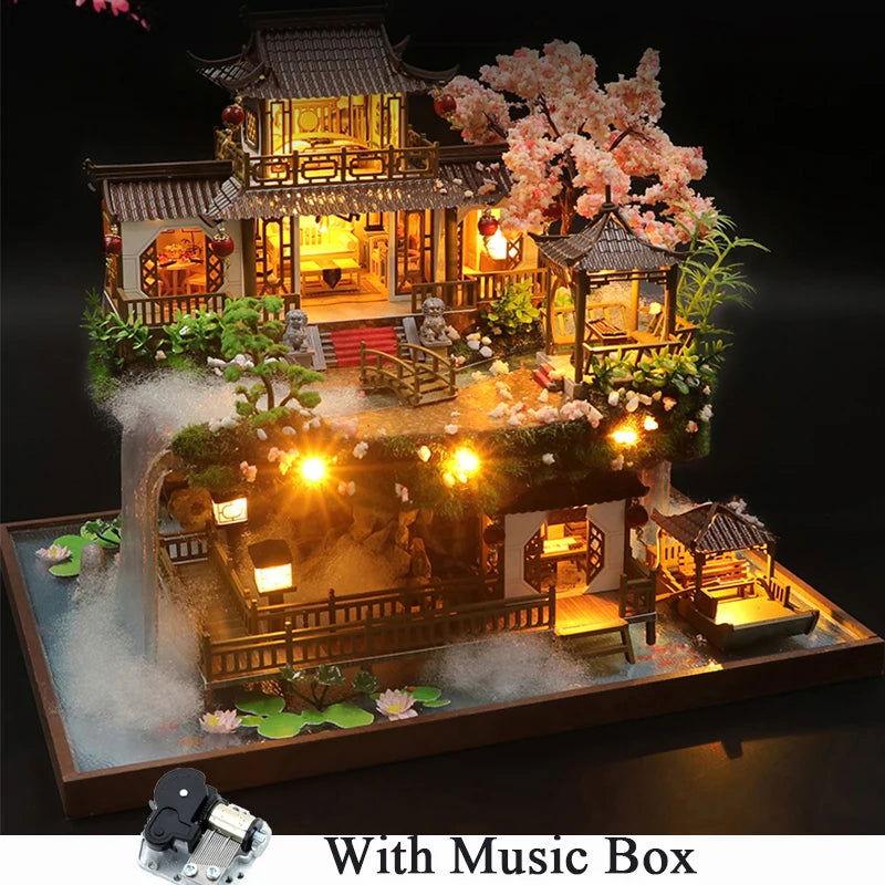 DIY Cherry Blossom Villa Miniature - The Pink Controller