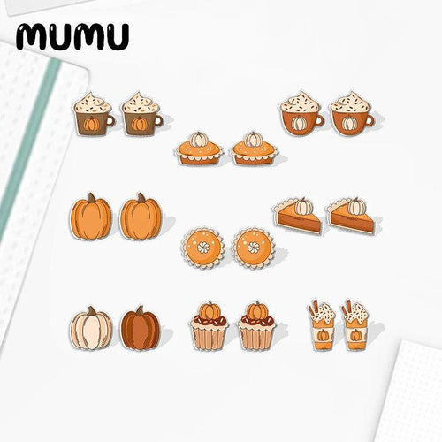 Fall Spice Dessert Acrylic Stud Earrings by Mumu - The Pink Controller 