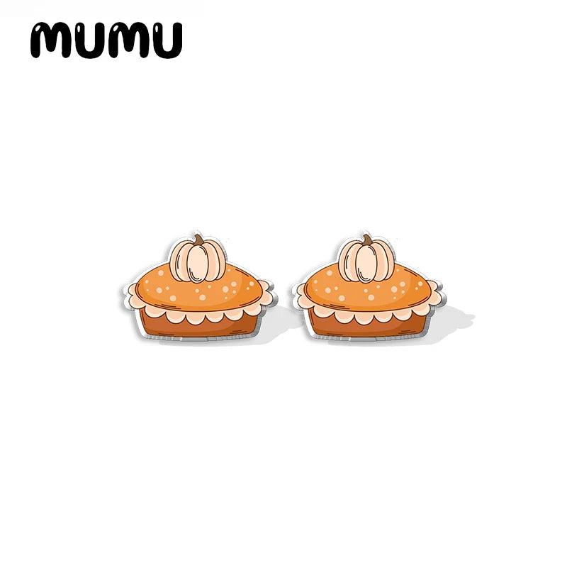 Fall Spice Dessert Acrylic Stud Earrings by Mumu - The Pink Controller 