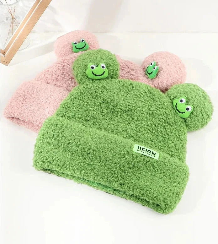 Frog Winter Hat - The Pink Controller 