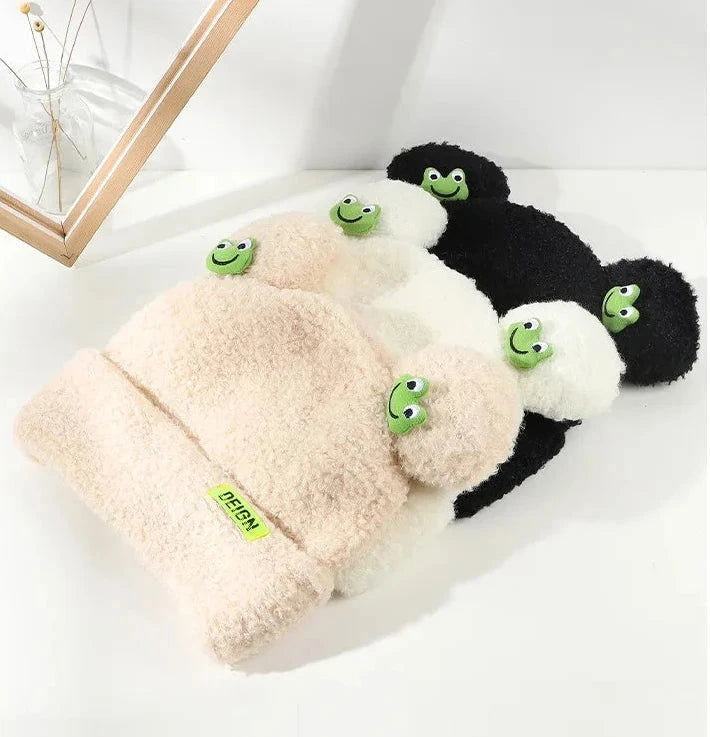 Frog Winter Hat - The Pink Controller 