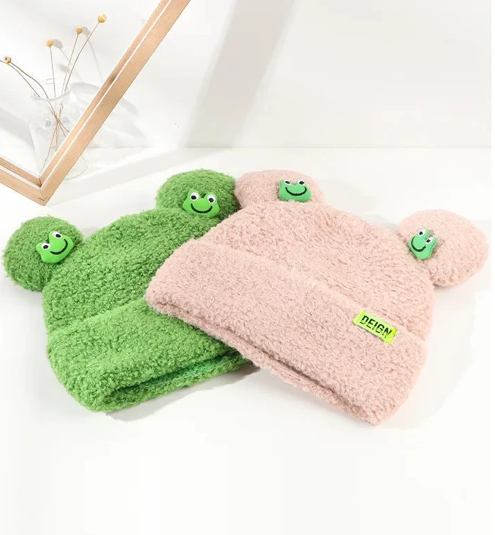 Frog Winter Hat - The Pink Controller 