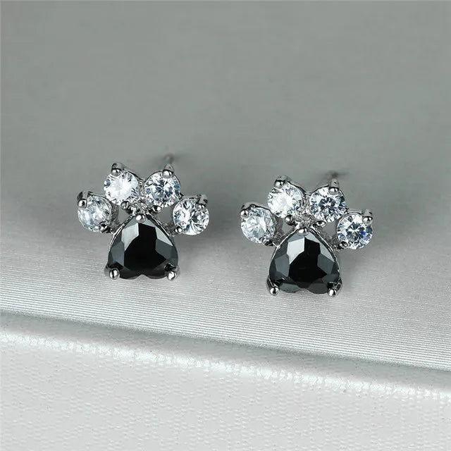 Heart Cat Paw Stud Earrings - The Pink Controller 