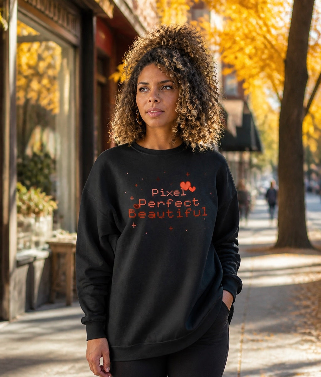 Pixel Perfect Beautiful-Crewneck Sweatshirt