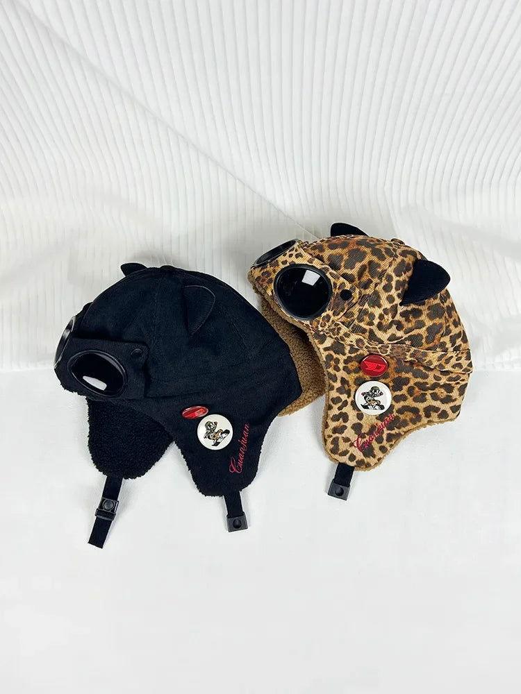Kawaii Cat Ears Bomber Hat w/Sunglasses - The Pink Controller 