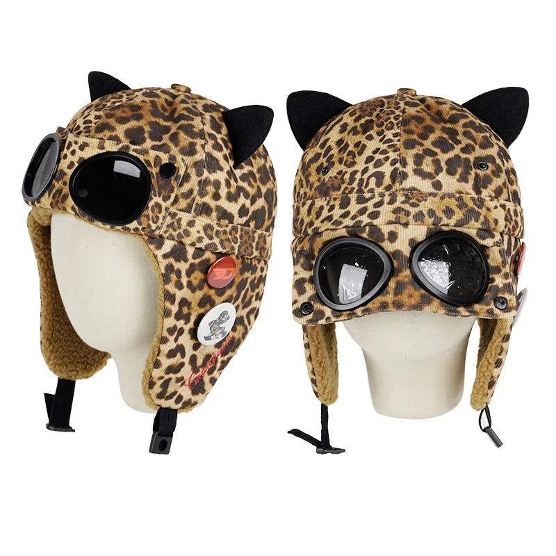 Kawaii Cat Ears Bomber Hat w/Sunglasses - The Pink Controller 