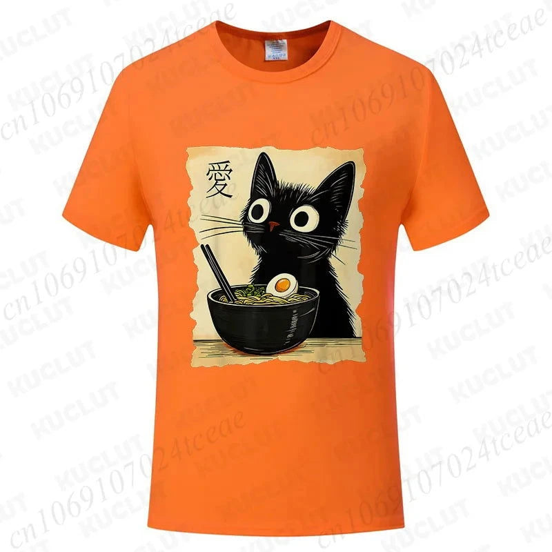 Kawaii Ramen Cat Tee - The Pink Controller 