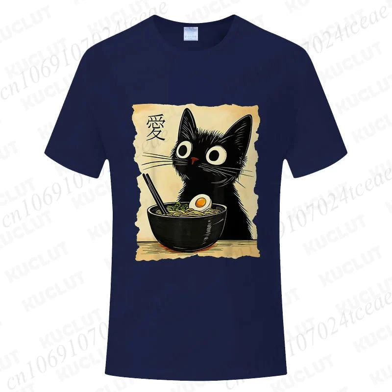 Kawaii Ramen Cat Tee - The Pink Controller 