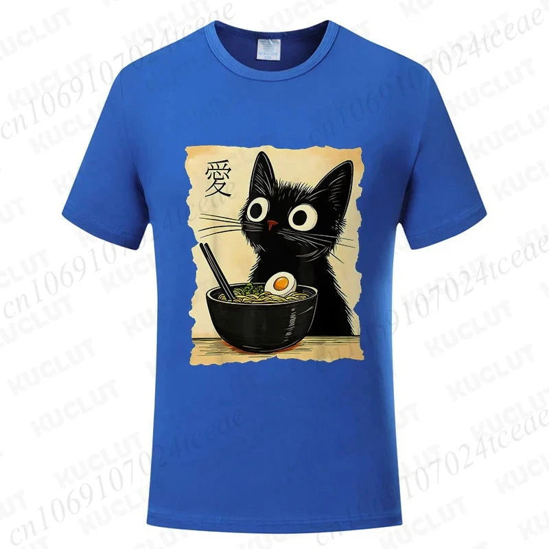 Kawaii Ramen Cat Tee - The Pink Controller 