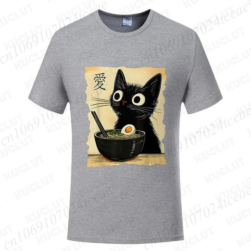 Kawaii Ramen Cat Tee - The Pink Controller 