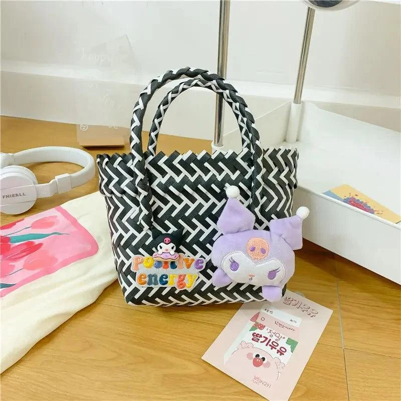 Kuromi Cinnamon Woven Bag - The Pink Controller 