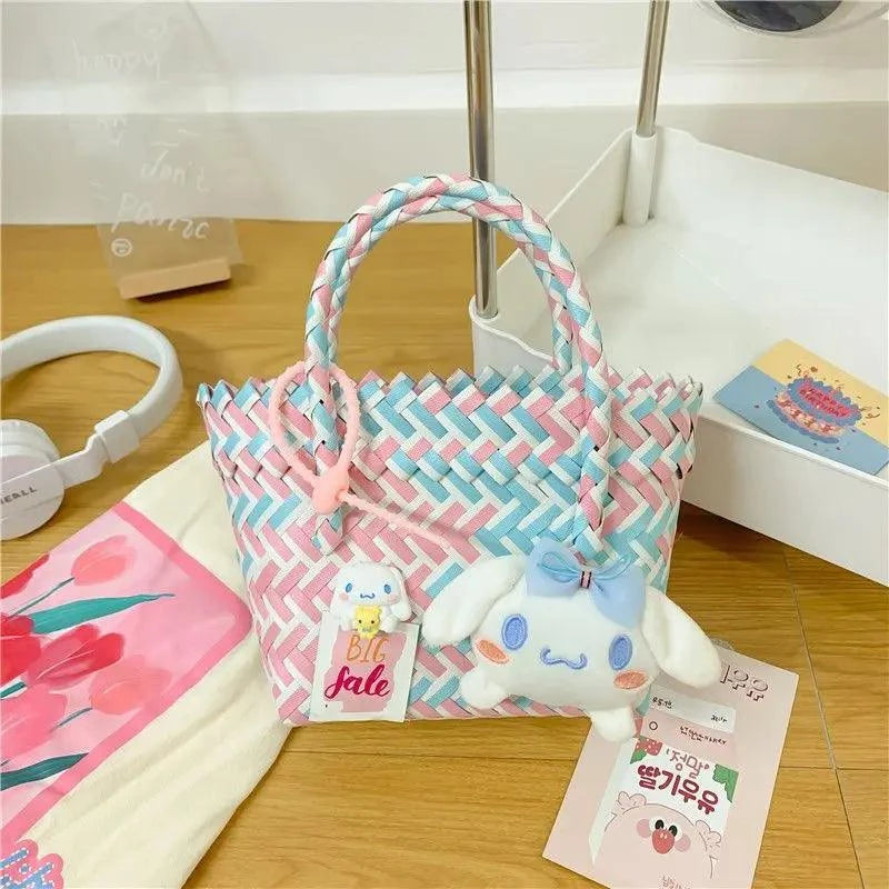 Kuromi Cinnamon Woven Bag - The Pink Controller 