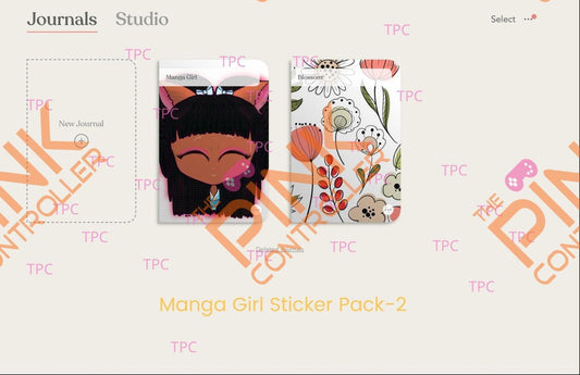 Manga Braids Girl Sticker Pack (Light Brown Skin Tone)|Manga|Streamer|Twitch|BlackGirl Magic|Zinnia|DigitalSticker - The Pink Controller 