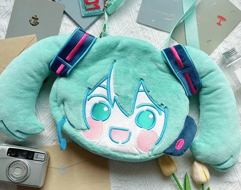 Original Hatsune Miku Kagamine Rin & Len Soft Plush Bag Cartoon Diagonal Shoulder Bag Vocaloid Anime Peripheral Cosplay Toy Gift - The Pink Controller 