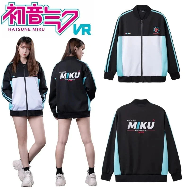 Miku Printed Trackwear Zip-up Jacket - The Pink Controller 