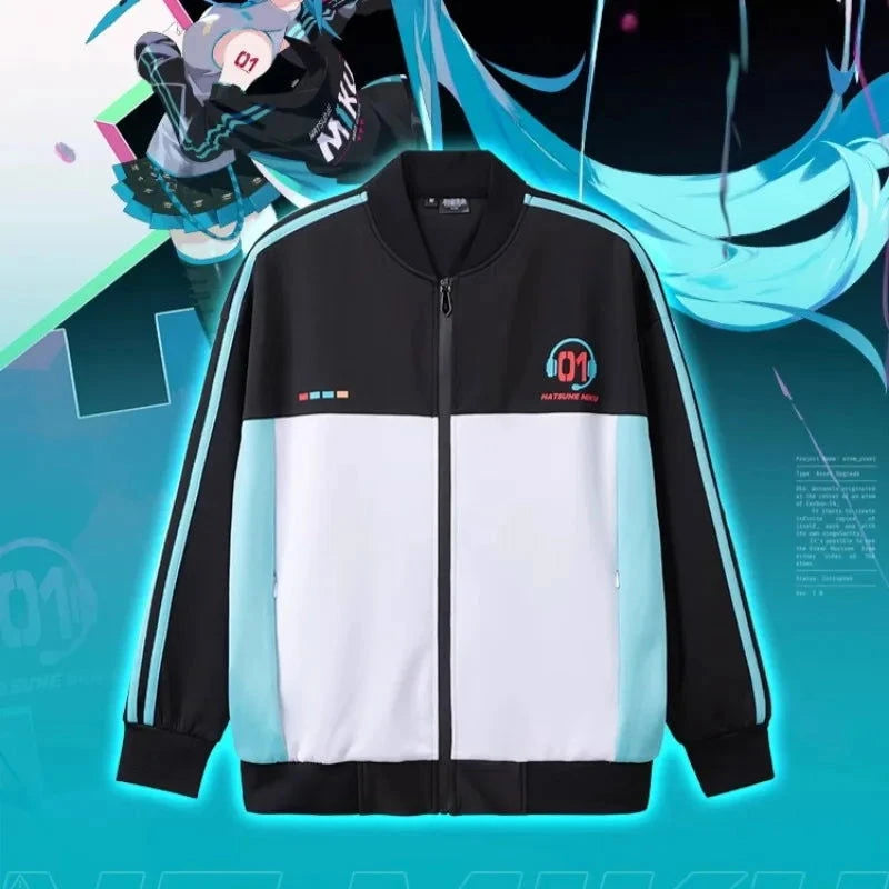 Miku Printed Trackwear Zip-up Jacket - The Pink Controller 