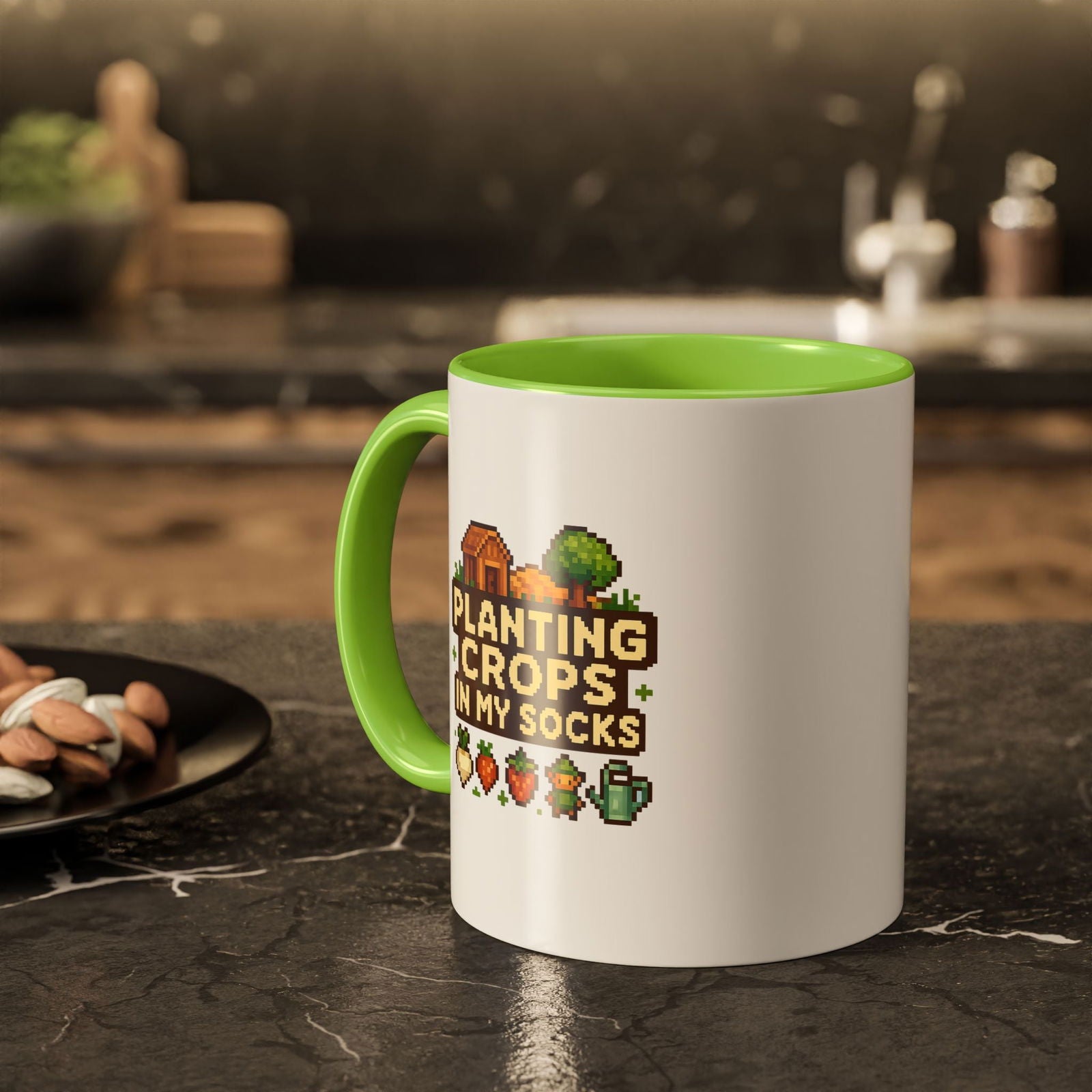 Mug - Pixel Farm-Plantin Crops in my Socks Design - The Pink Controller