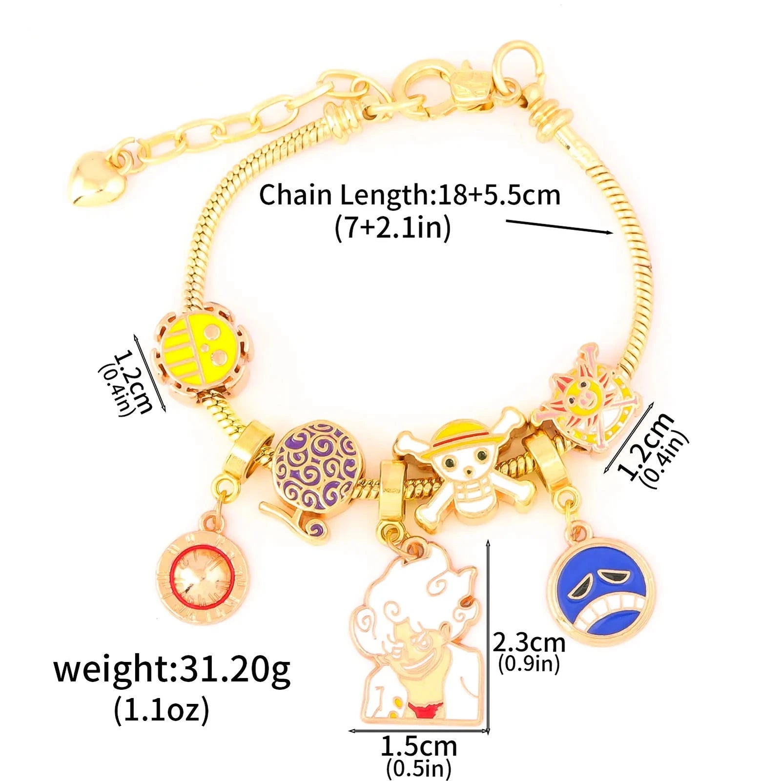 One Piece Pendant Bracelet - The Pink Controller 