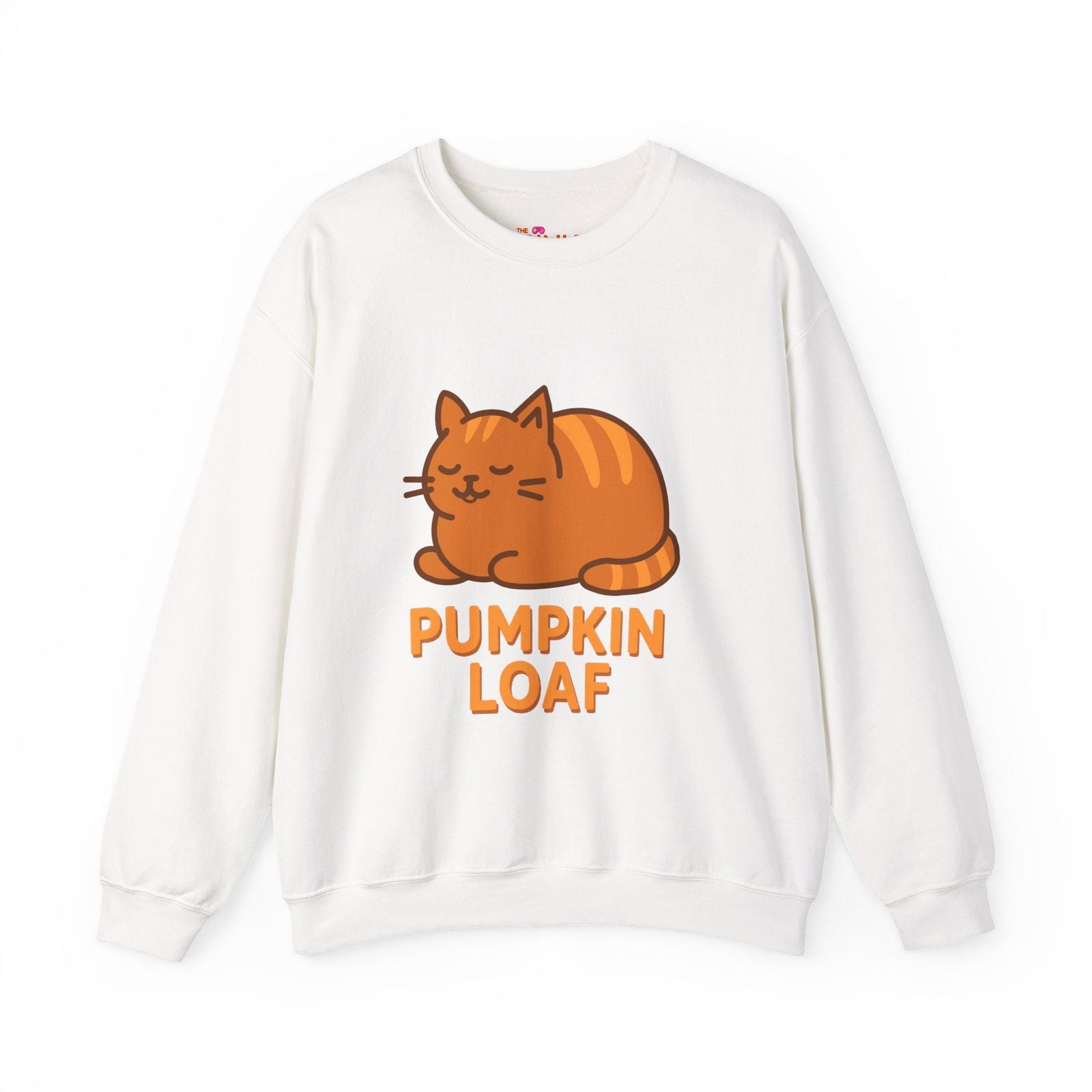 Pumpkin Loaf Crewneck Sweatshirt - Cozy Kitty Pumpkin Loaf Design - The Pink Controller 
