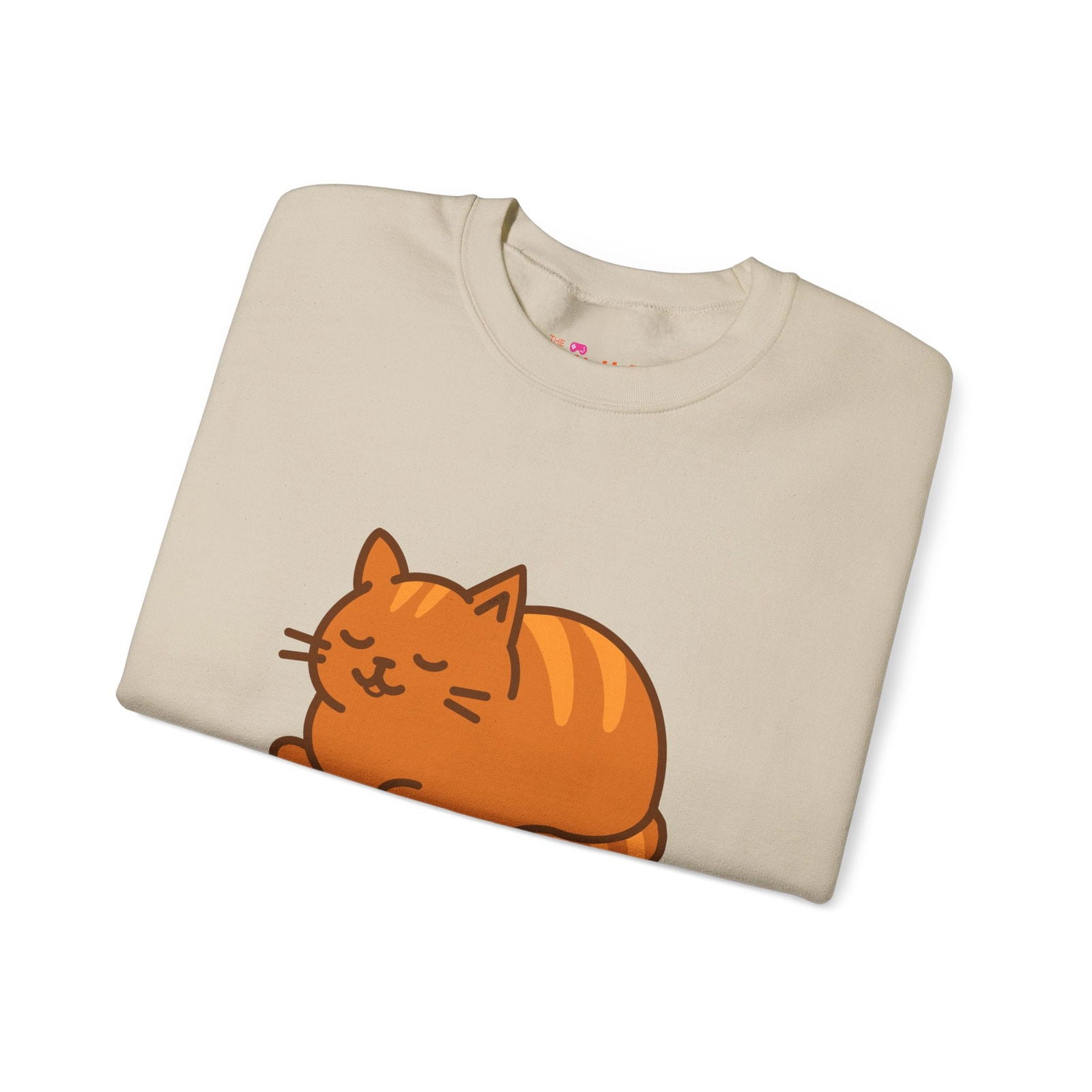 Pumpkin Loaf Crewneck Sweatshirt - Cozy Kitty Pumpkin Loaf Design - The Pink Controller 