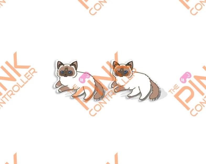 Ragdoll Kitty Acrylic Stud Earrings - The Pink Controller 