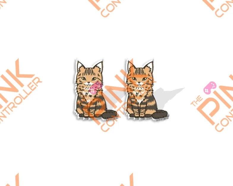 Ragdoll Kitty Acrylic Stud Earrings - The Pink Controller 