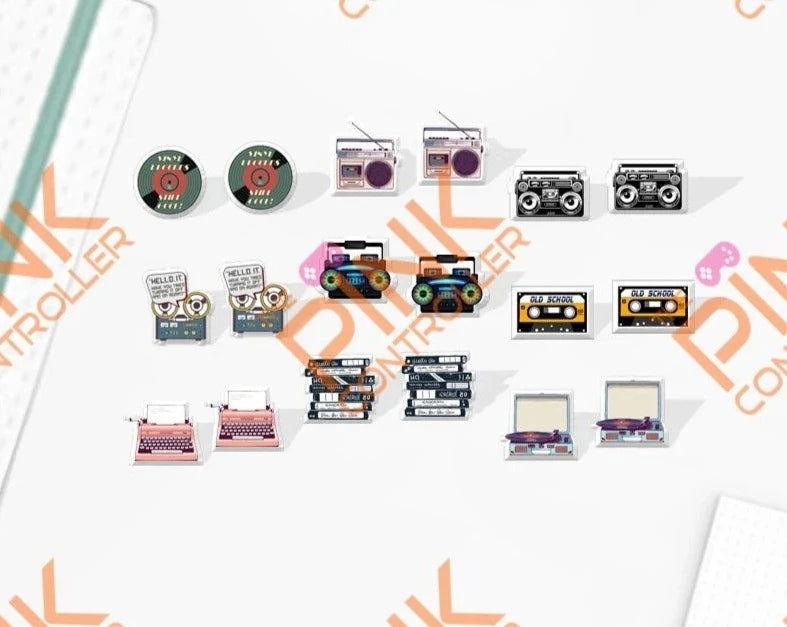Retro-Recorder Stud Earrings - The Pink Controller 