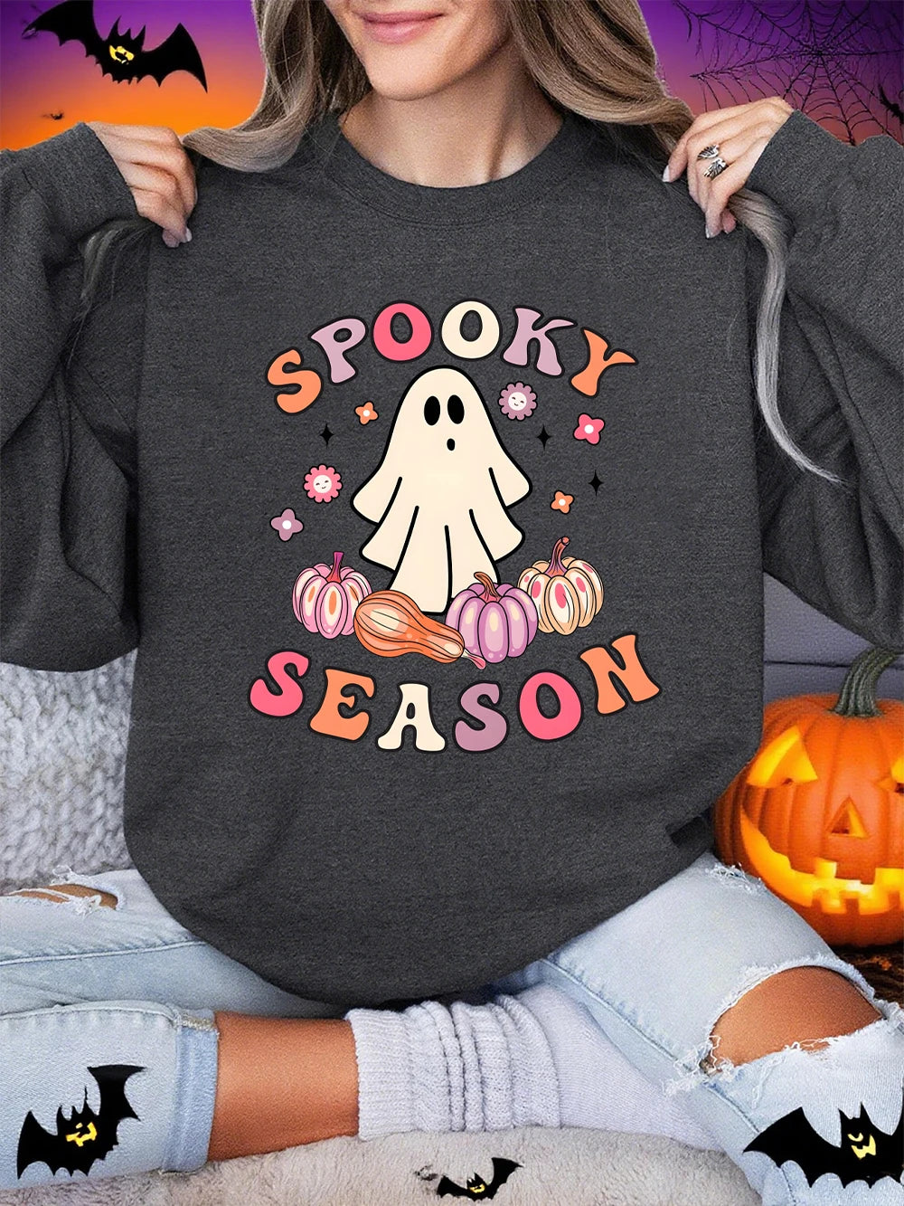 Spooky Season Sweatshirt Dark Gray S1197447b40034b2c8ef7984c81cc74deQ