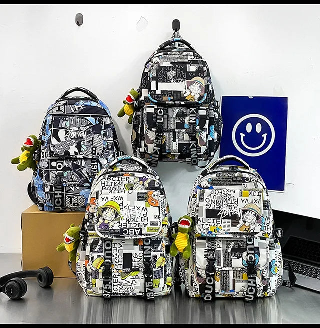 One Piece Themed Graphic Backpack