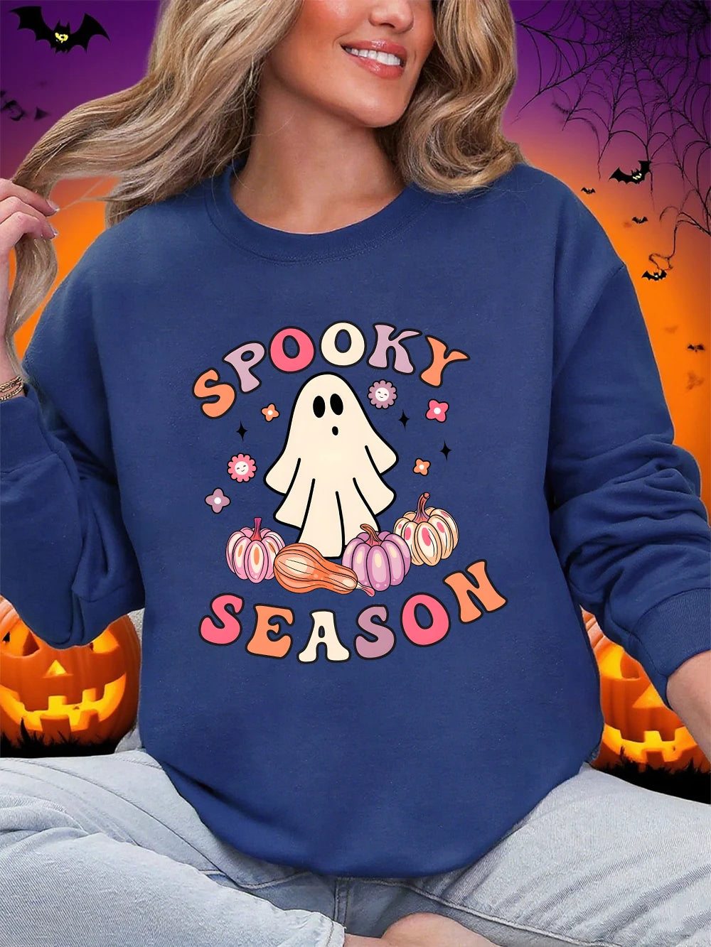 Spooky Season Sweatshirt Blue S5e5c13f27c5c4412bdce5086ee134718X